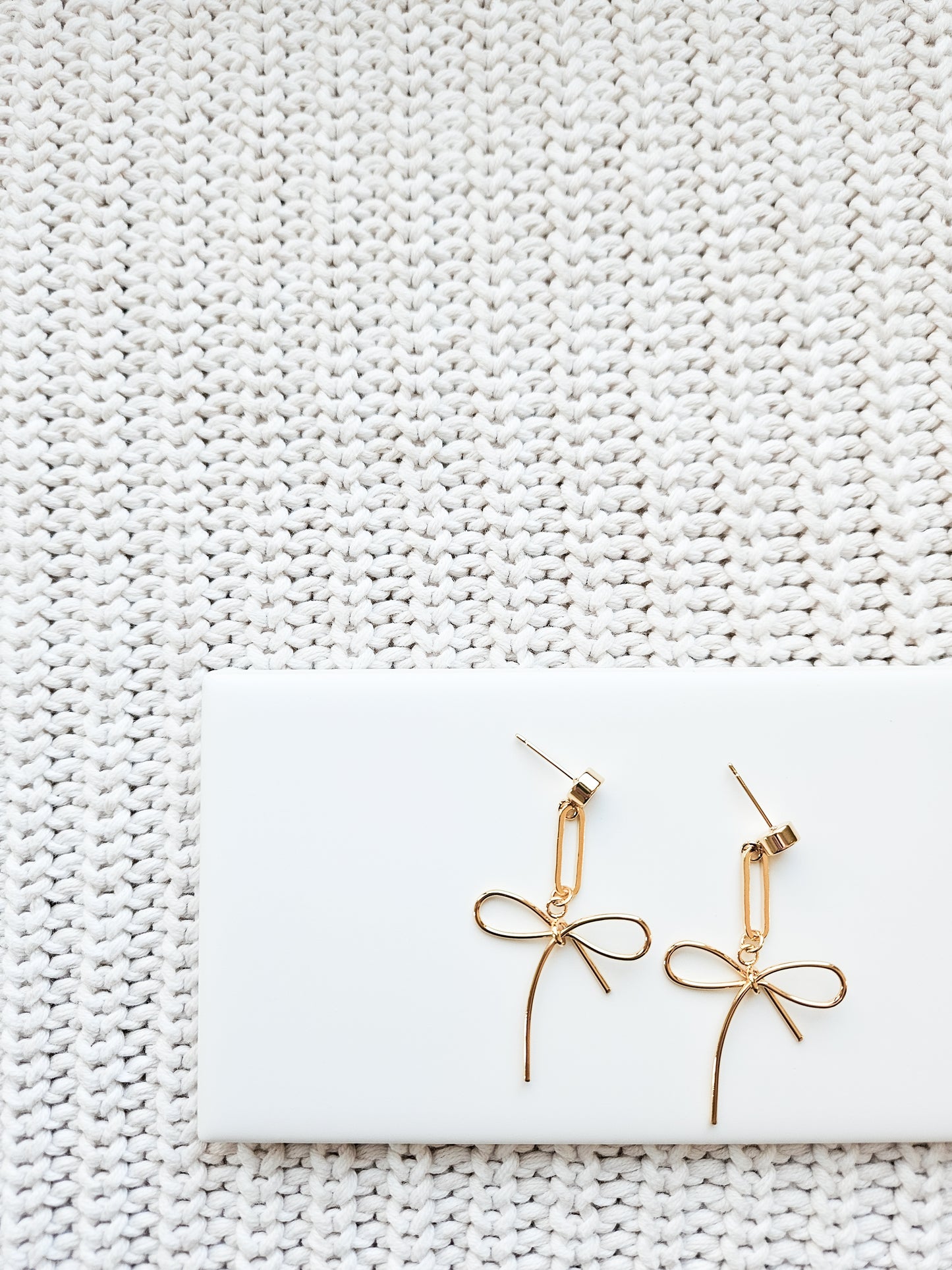 Gold Bow Statement Earrings