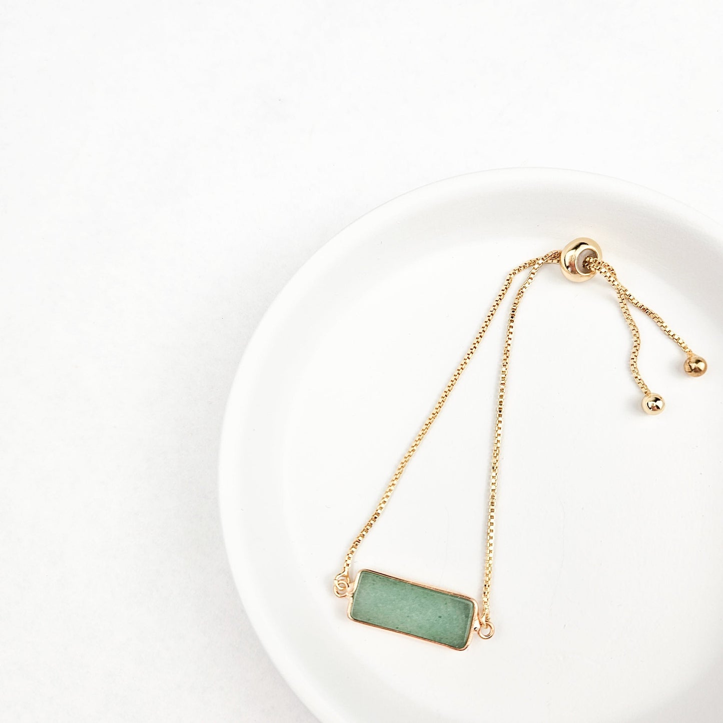 Adjustable Aventurine Crystal Bar Bracelet