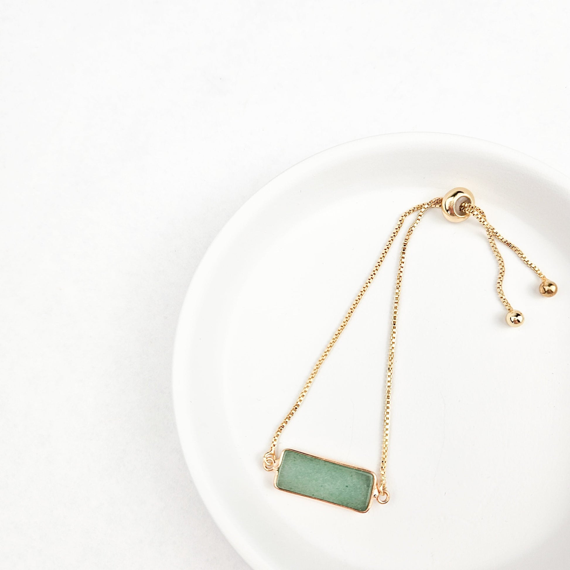 Adjustable Aventurine Crystal Bar Bracelet