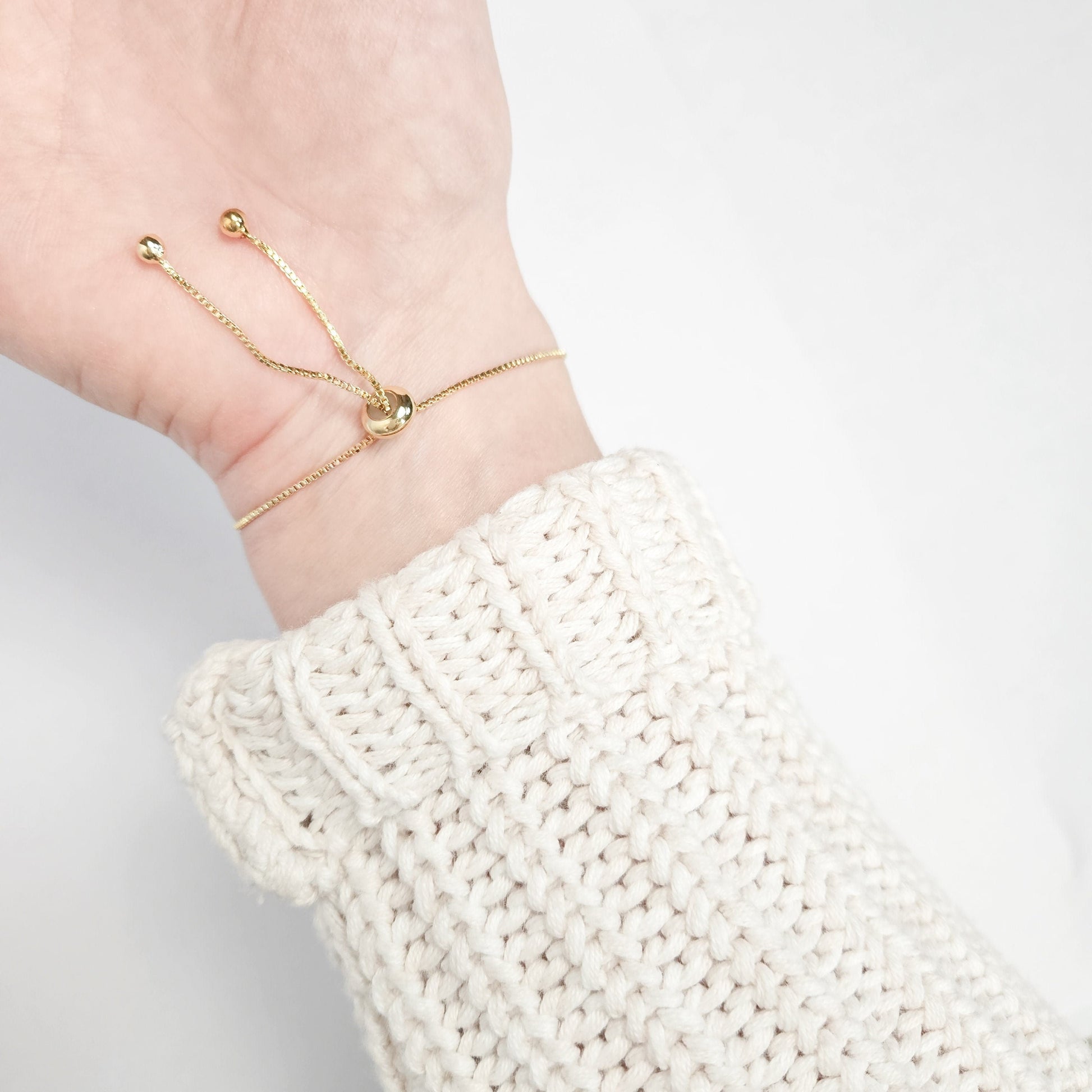 Adjustable Round Druzy Quartz Crystal Bracelet