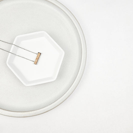 Dainty Champagne Druzy Bar Necklace