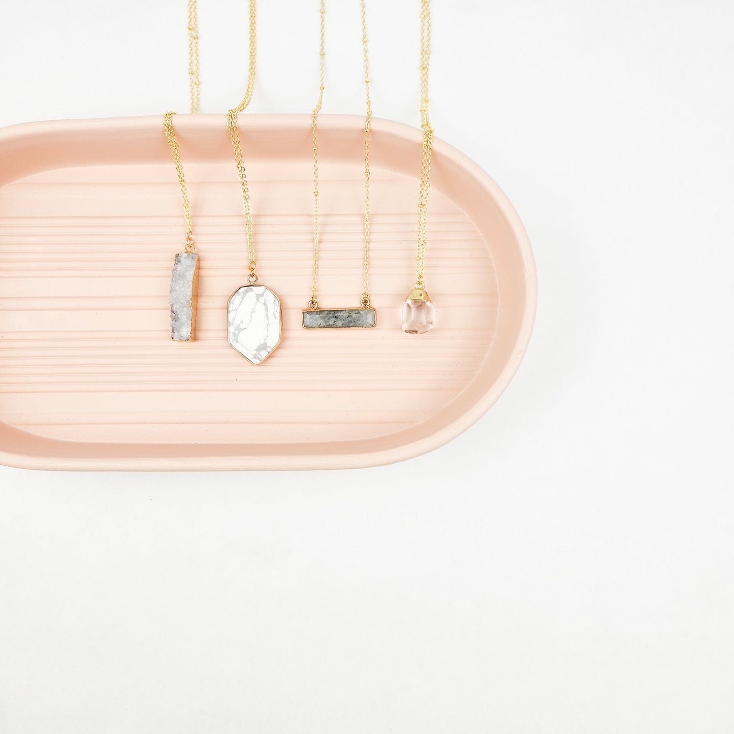 Howlite Crystal Shield Necklace