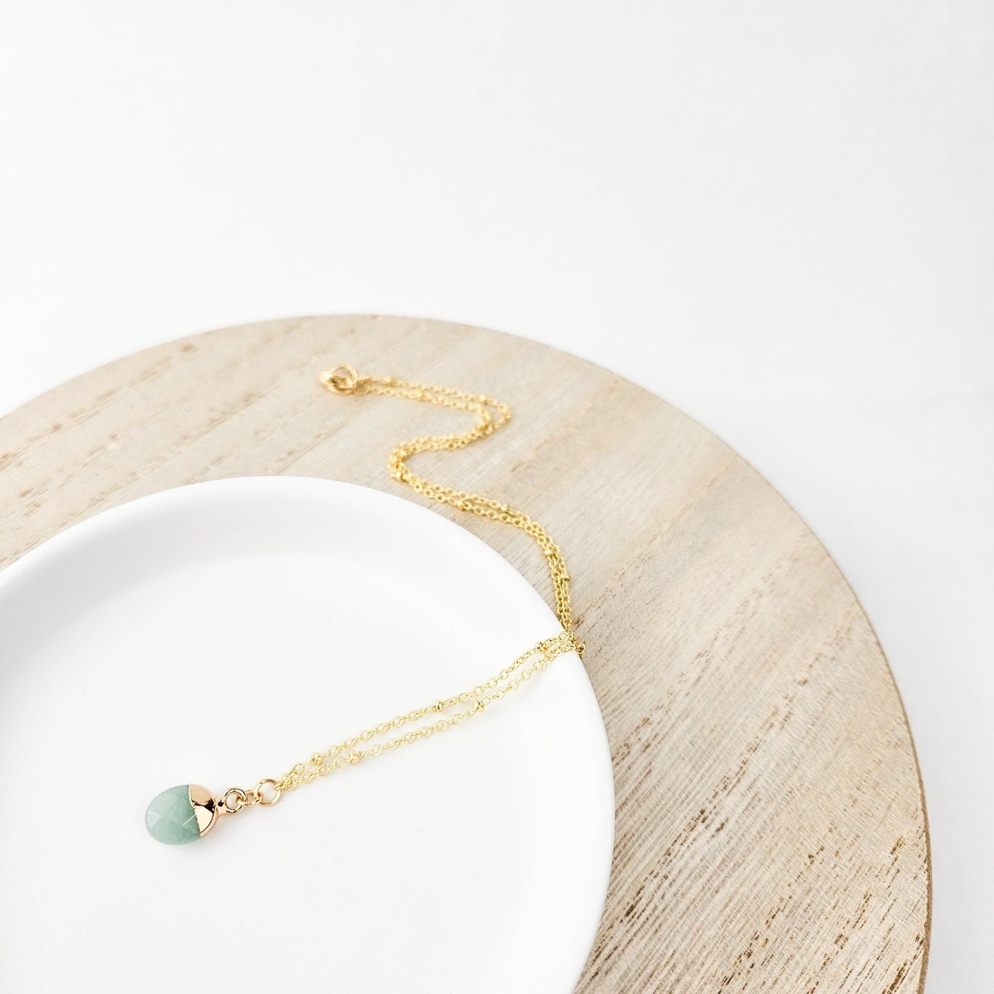 Dainty Aventurine Gemstone Necklace