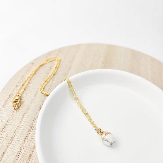 Dainty Howlite Gemstone Necklace