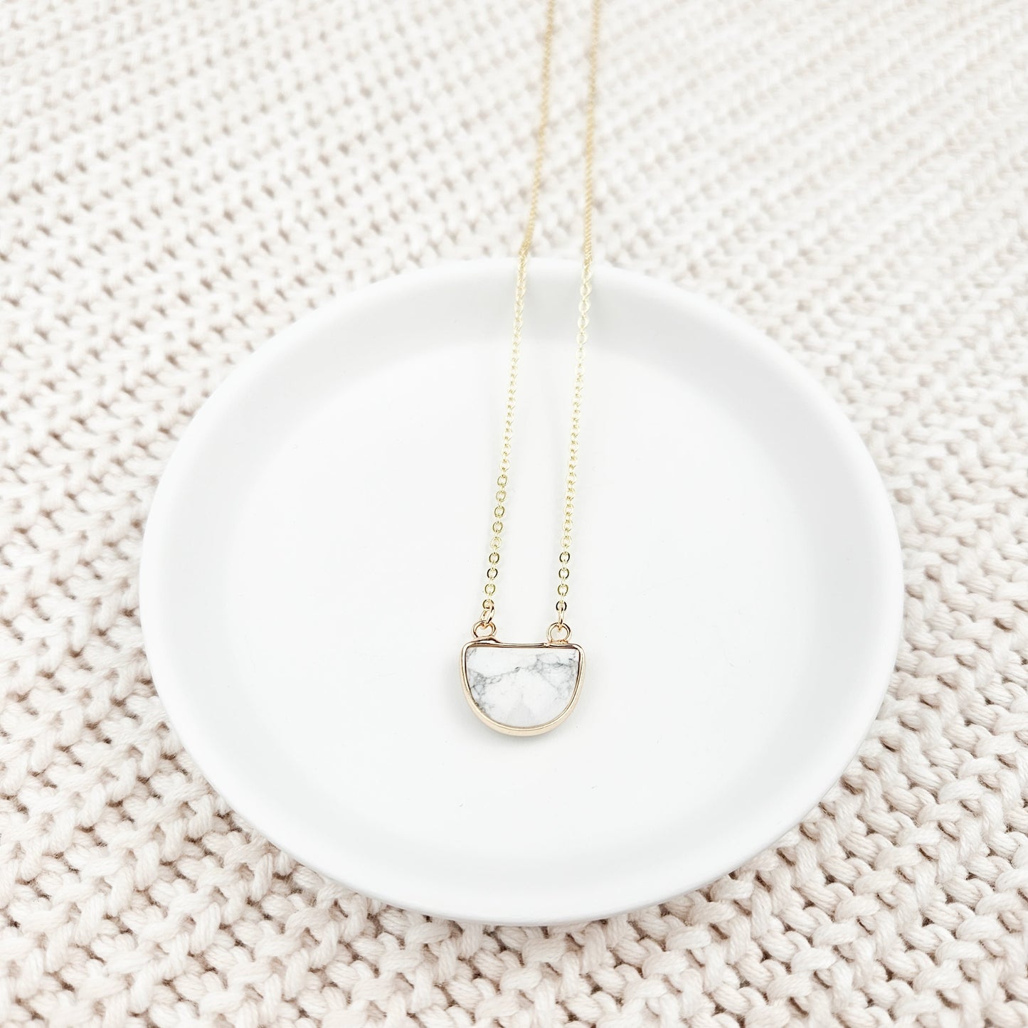 Half Moon Howlite Crystal Necklace