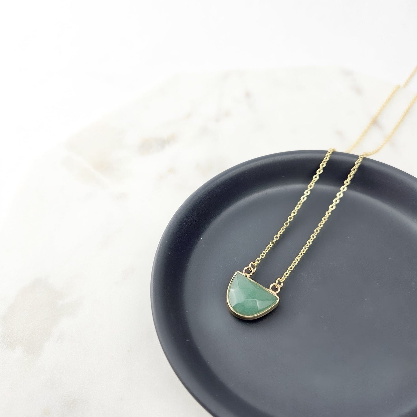 Half Moon Aventurine Crystal Necklace