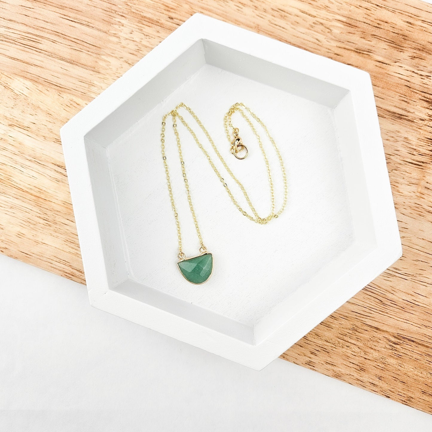 Half Moon Aventurine Crystal Necklace