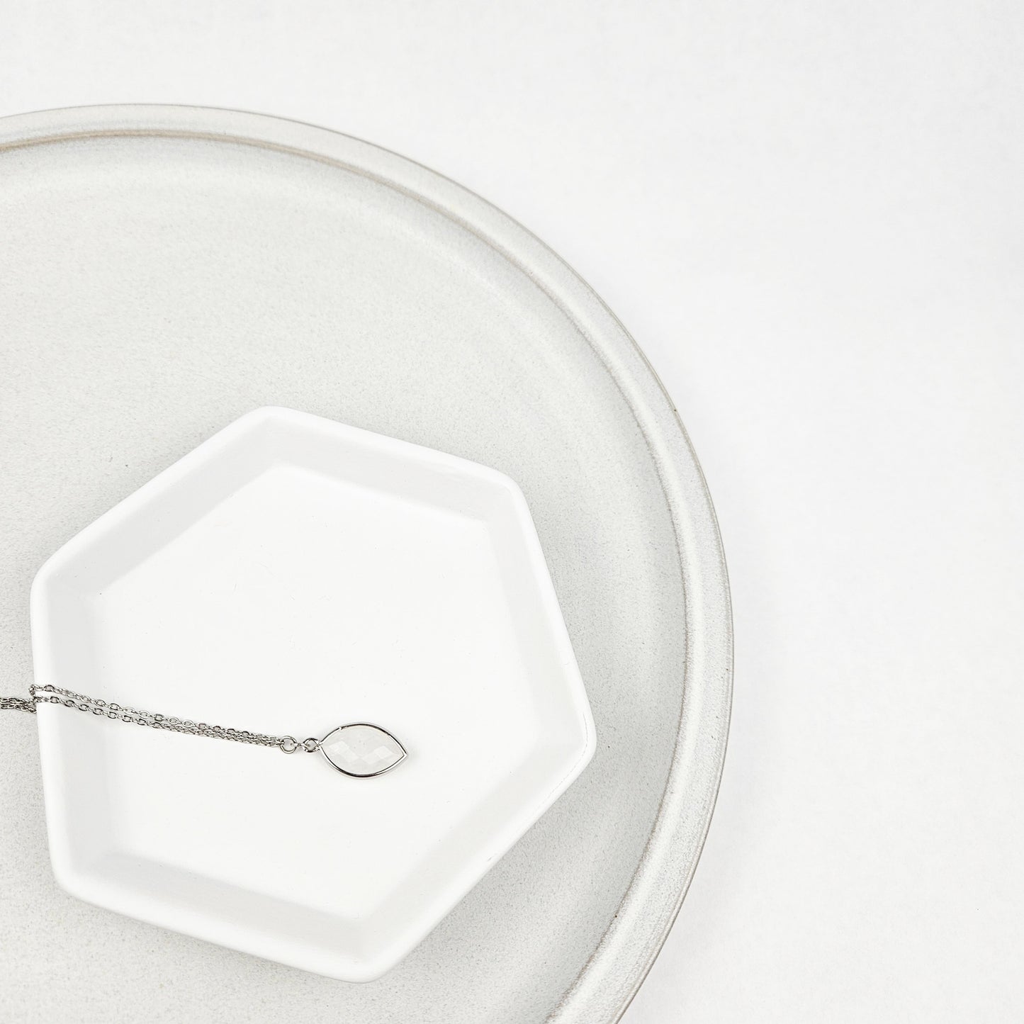Faceted Quartz Crystal Silver Necklace