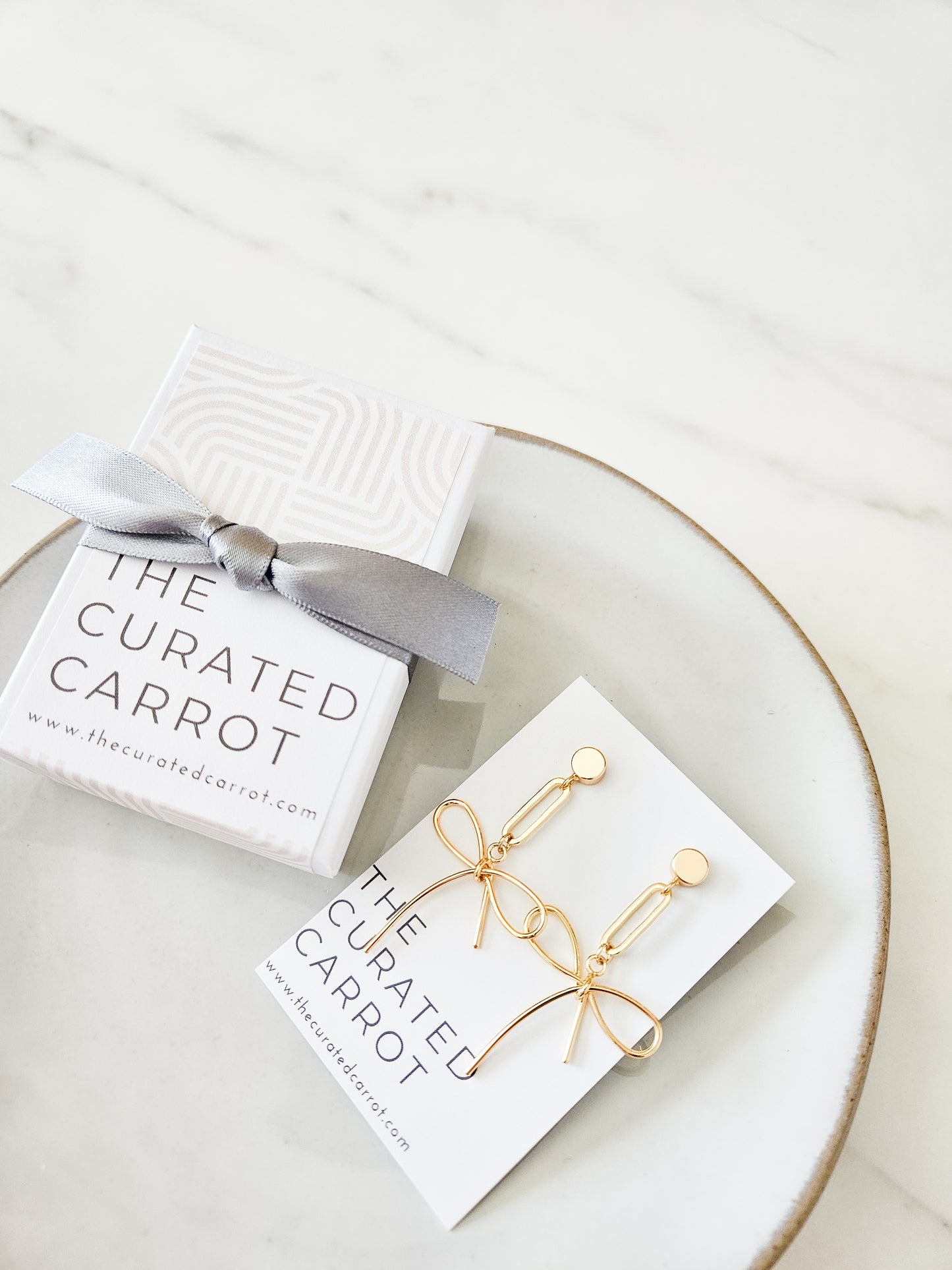 Gold Bow Statement Earrings