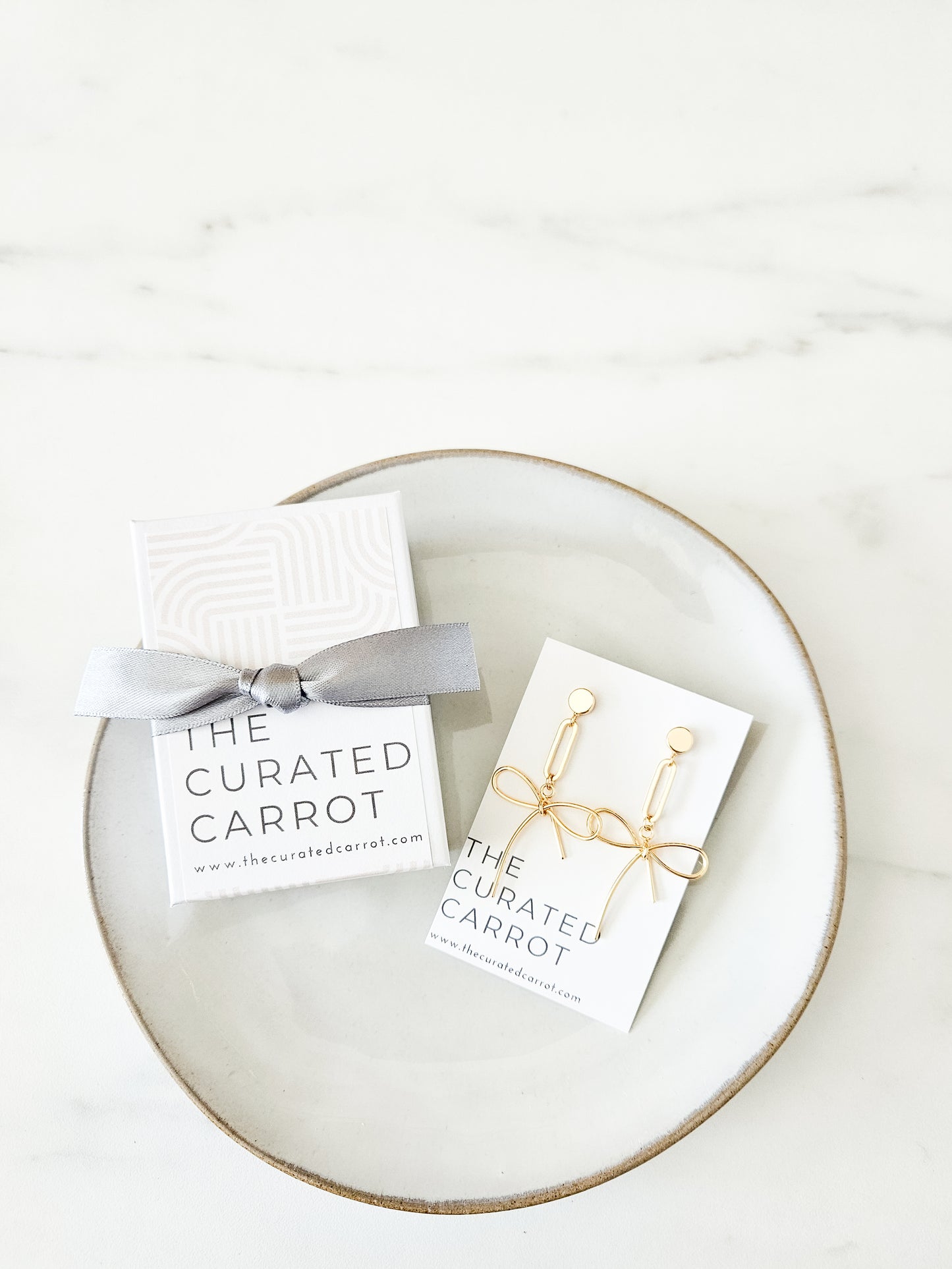 Gold Bow Statement Earrings