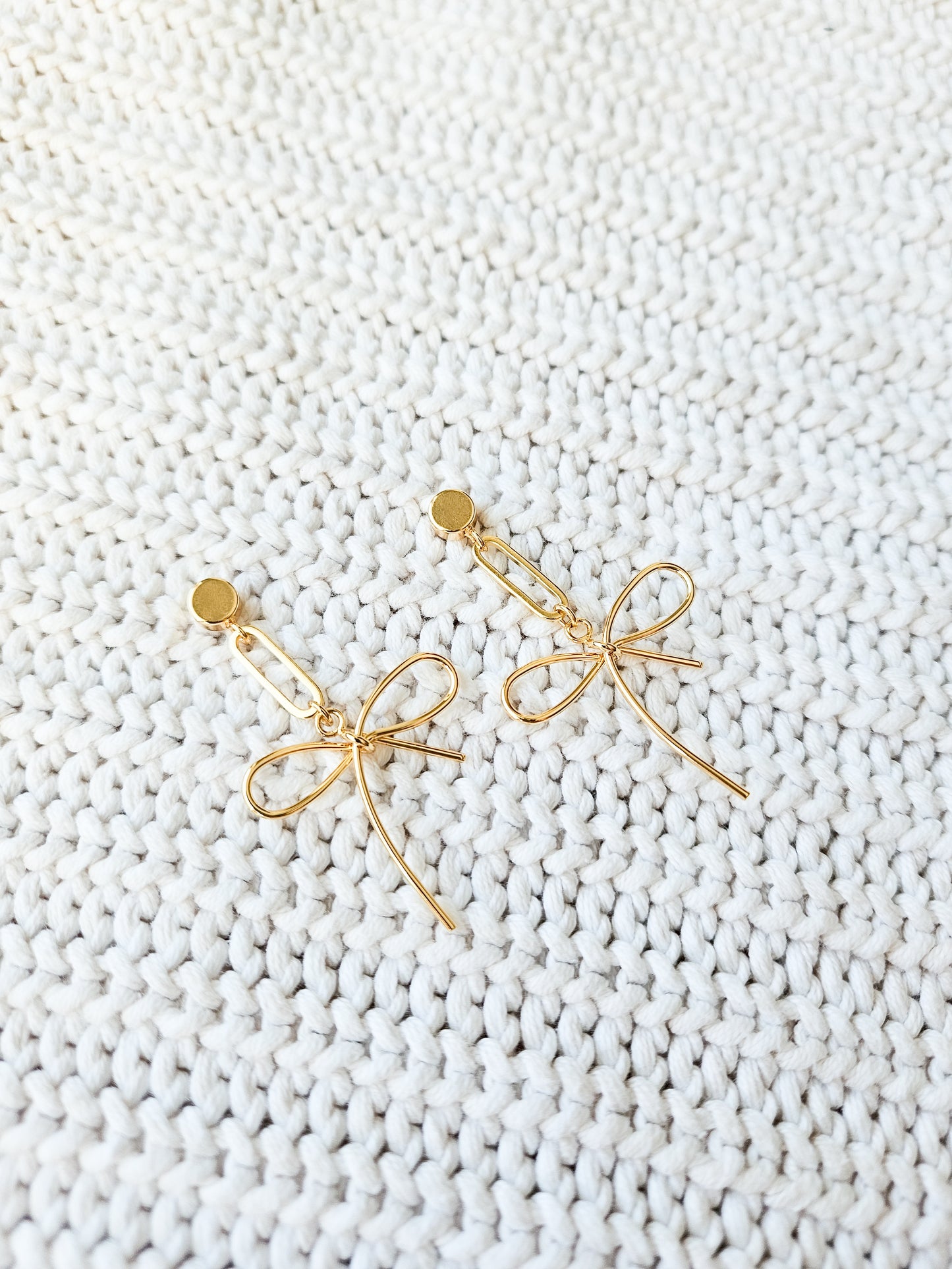 Gold Bow Statement Earrings